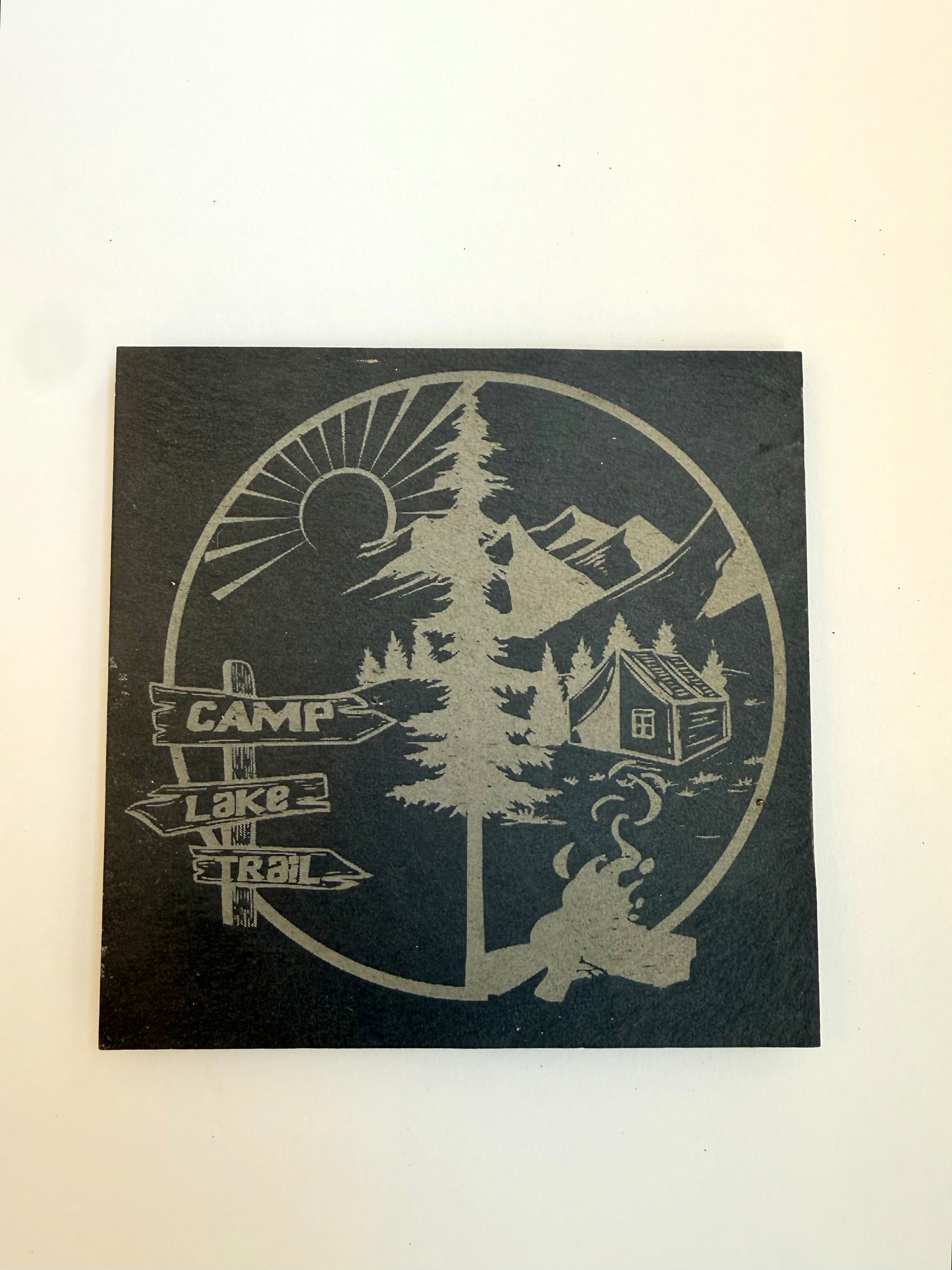 Camping Slate Coasters - Set of 4