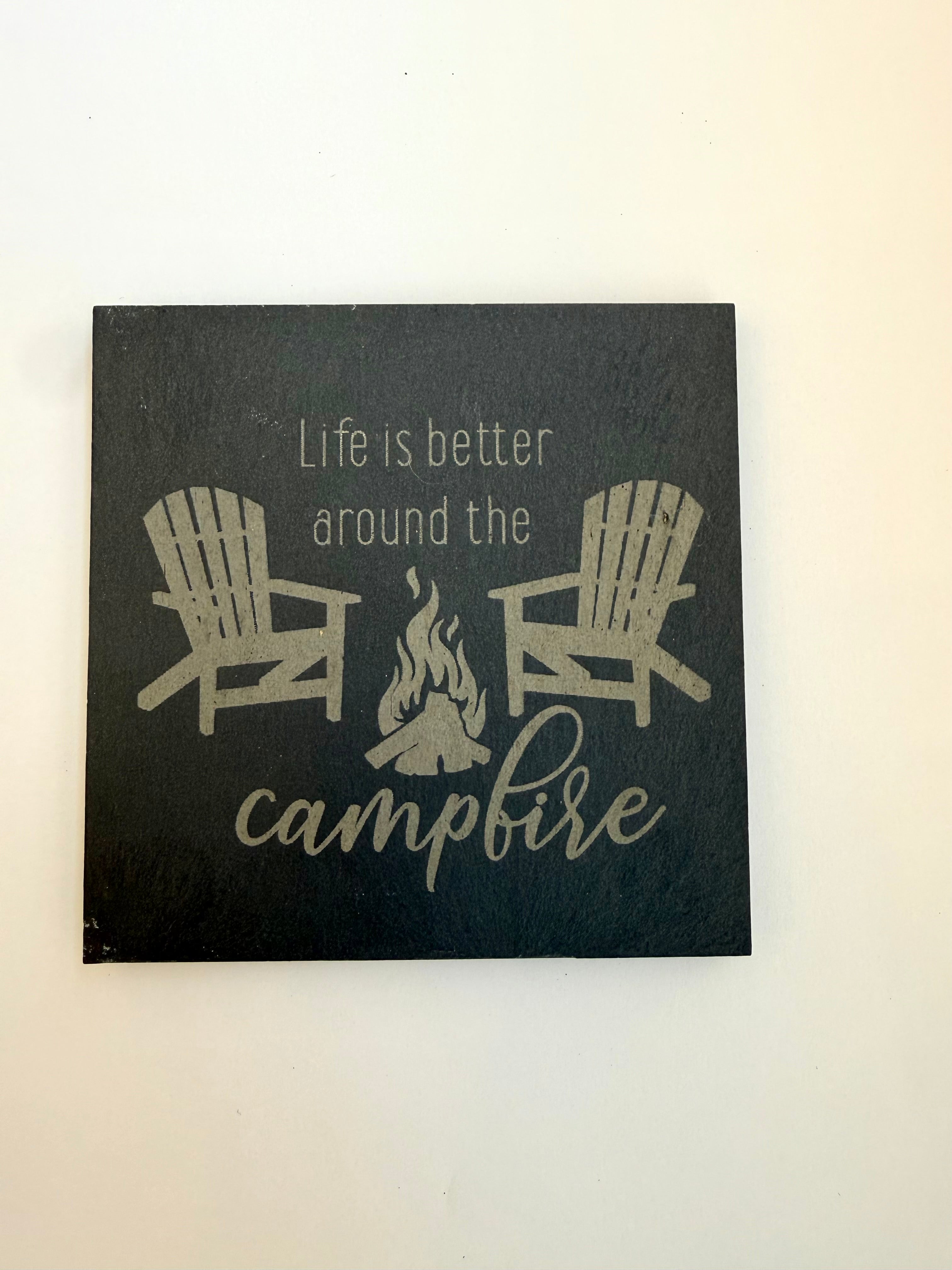 Camping Slate Coasters - Set of 4
