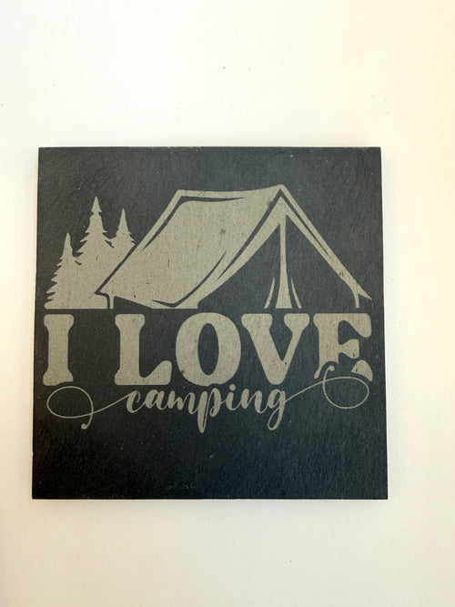 Camping Slate Coasters - Set of 4