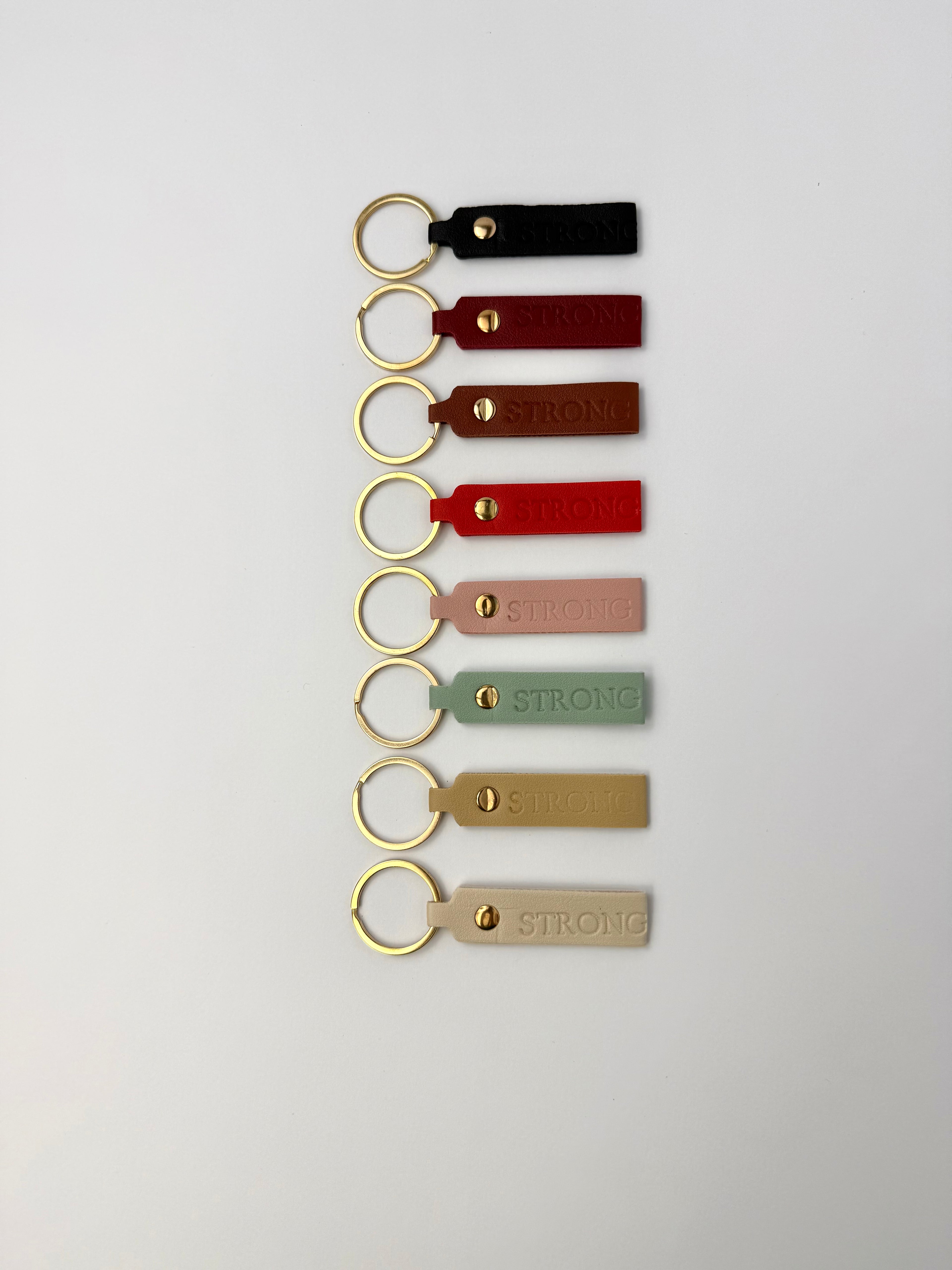 STRONG Faux Leather Keychain