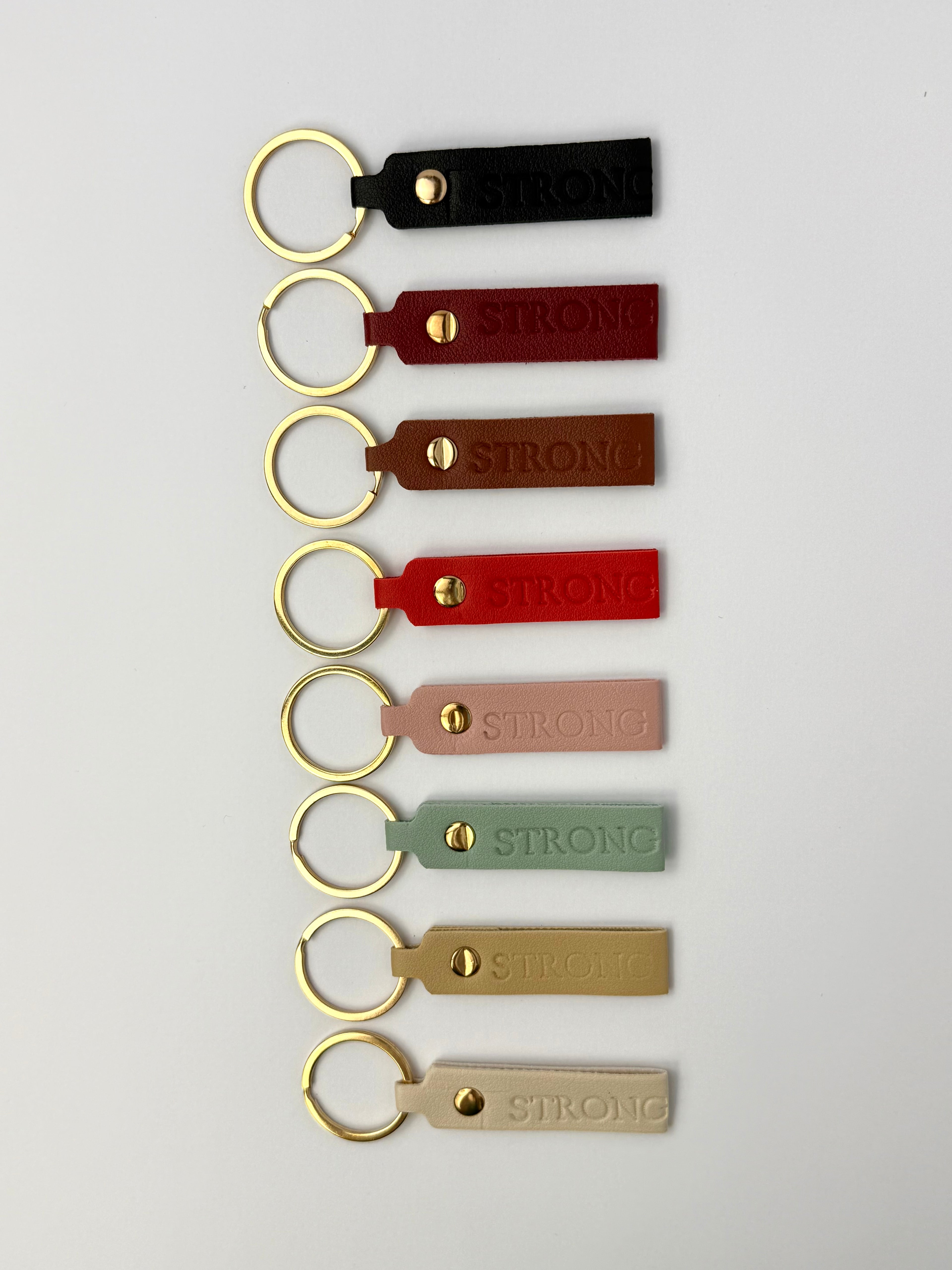 STRONG Faux Leather Keychain