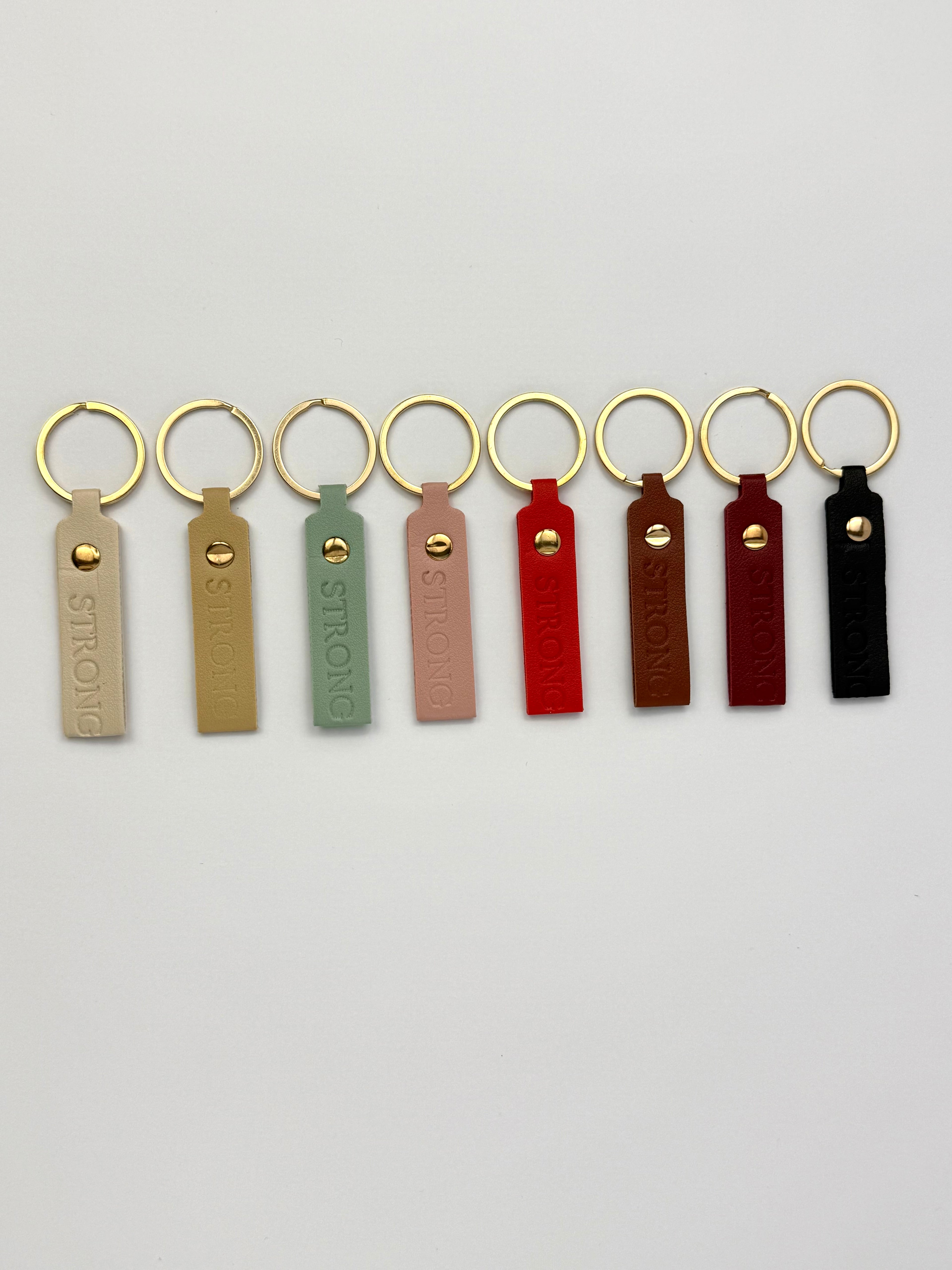 STRONG Faux Leather Keychain