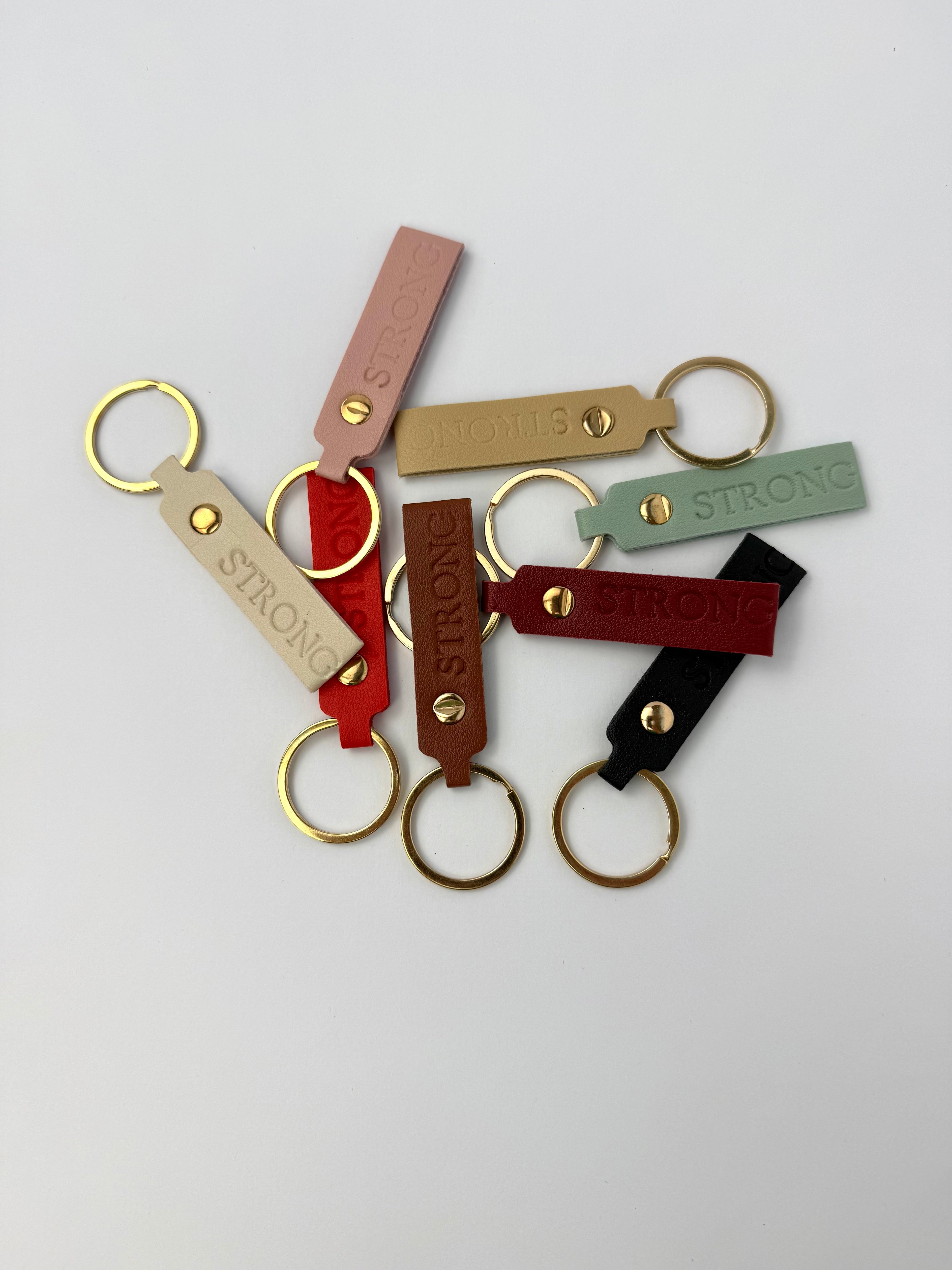 STRONG Faux Leather Keychain